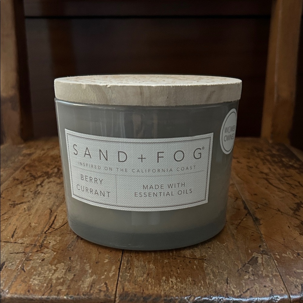 Sand + Fog Berry Currant Candle, Soy Wax Blend, 12oz, never burned, like new.